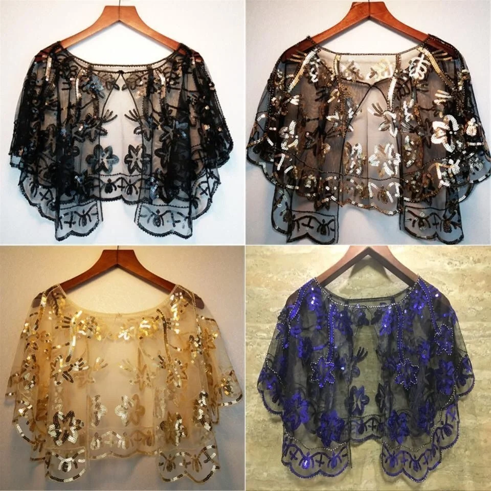 Mingli Tengda Women's Shawl Sequin Versatile Beaded Cape Coat Bolero Black Lace Wedding Accessories Nayy Bride Short Stole
Mingli Tengda Women's Shawl Sequin Versatile Beaded Cape Coat Bolero Black Lace Wedding Accessories Nayy Bride Short Stole