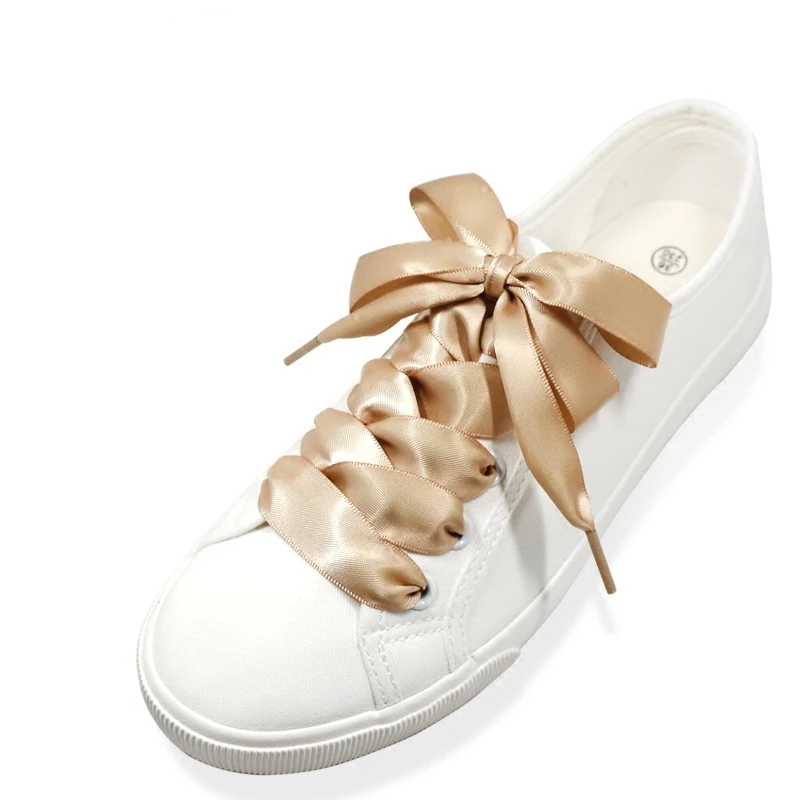 Персонализированные маленькие белые туфли шелковые шнурки женские плоские
