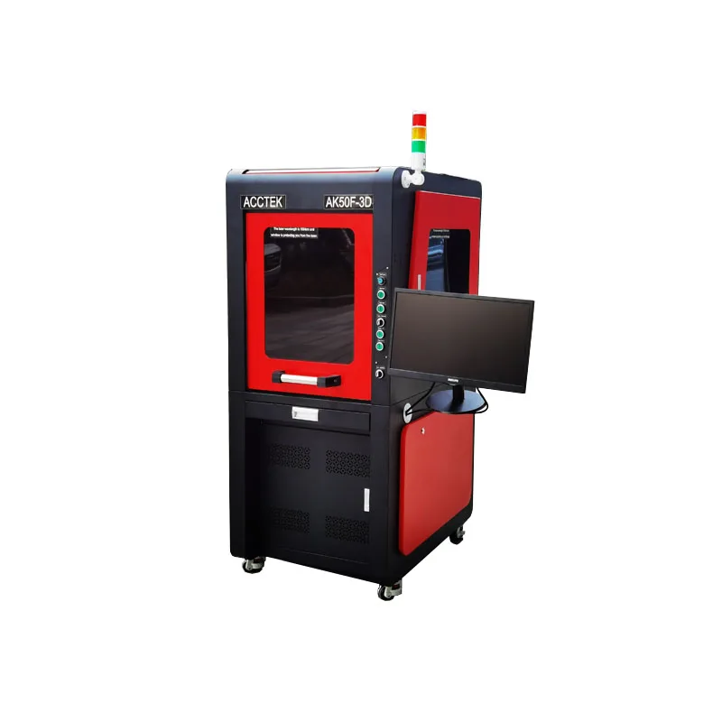 

China Promotional Price Latest Type 20w 30w 50w 100w Fiber Laser Marking Machines with Enclosed Cover for 3D Sanitary Ware Logo