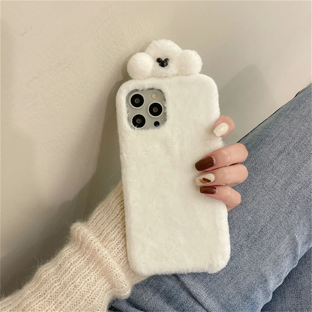 Fashion Teddy Plush Soft Phone Case for iPhone 13 12 11 Pro Max XS Max XR X SE Furry fluffy Warm Cover for iPhone 7 8 Plus
Fashion Teddy Plush Soft Phone Case for iPhone 13 12 11 Pro Max XS Max XR X SE Furry fluffy Warm Cover for iPhone 7 8 Plus