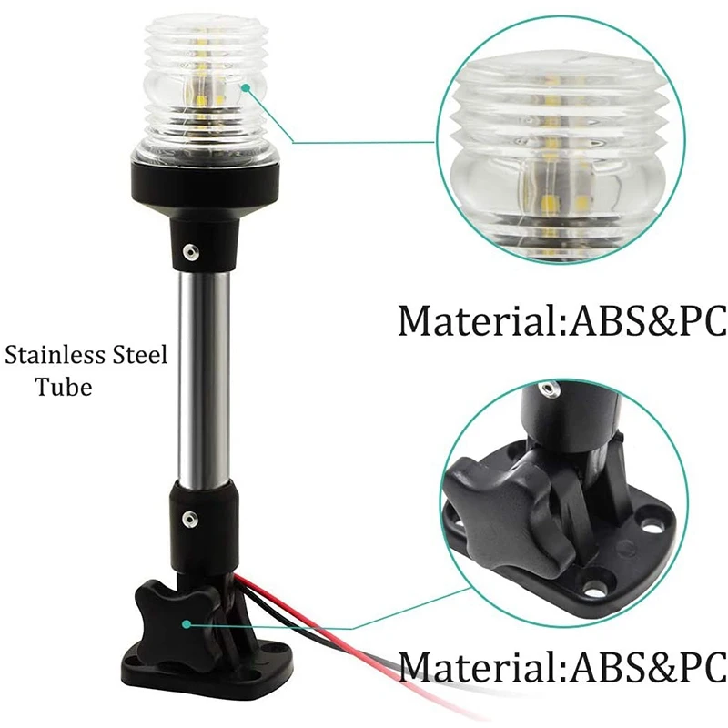 Boat Navigation Anchor Lights All Round 360 degree White Fold Down LED Navigation Light for Stern Anchor Light 12V 10W
Boat Navigation Anchor Lights All Round 360 degree White Fold Down LED Navigation Light for Stern Anchor Light 12V 10W