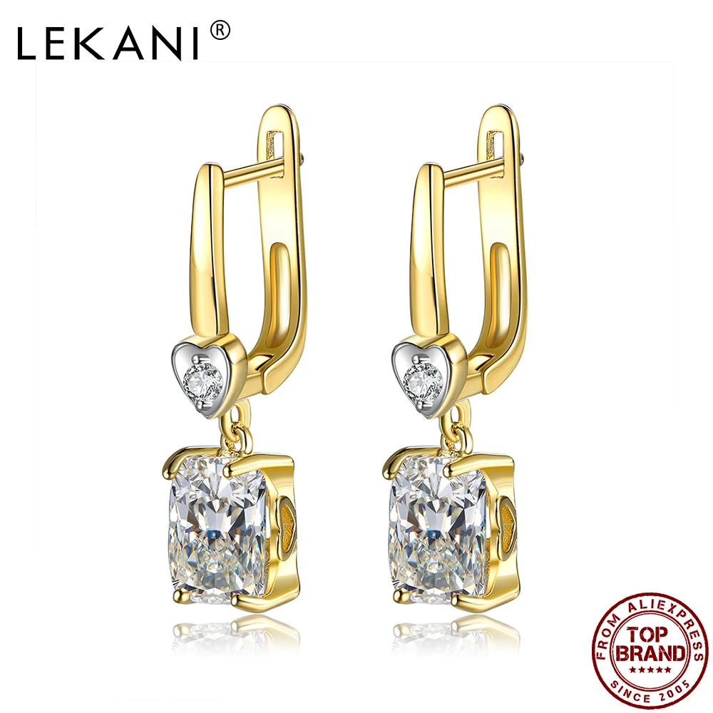 LEKANI Geometric Square Clear 5A Cubic Zirconia Stud Earrings Dangle Jewelry For Women Cute Heart Gold Plated Earrings On Sale
LEKANI Geometric Square Clear 5A Cubic Zirconia Stud Earrings Dangle Jewelry For Women Cute Heart Gold Plated Earrings On Sale