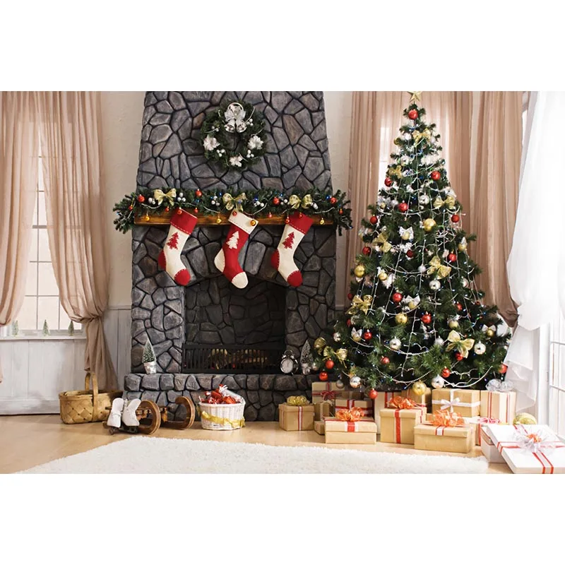 backdrop Christmas Tree Fireplace Background for Photo Photography present and red sock Party Decoration Supplies 141
backdrop Christmas Tree Fireplace Background for Photo Photography present and red sock Party Decoration Supplies 141