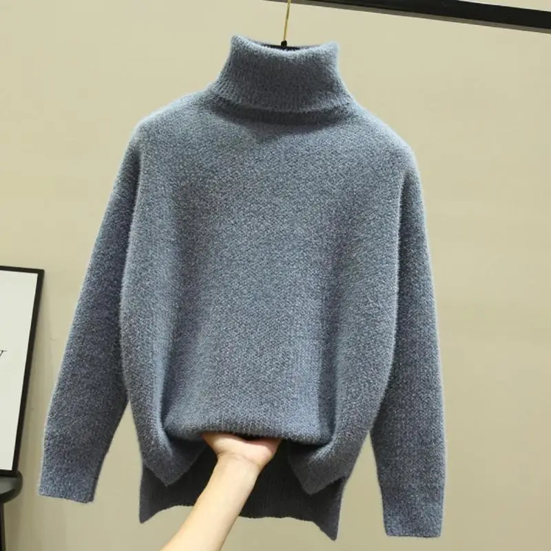 DIMI Irregular Long Sleeve Knitted Sweater New Autumn Winter Women's High Neck Thickened Pullover Solid Color
DIMI Irregular Long Sleeve Knitted Sweater New Autumn Winter Women's High Neck Thickened Pullover Solid Color