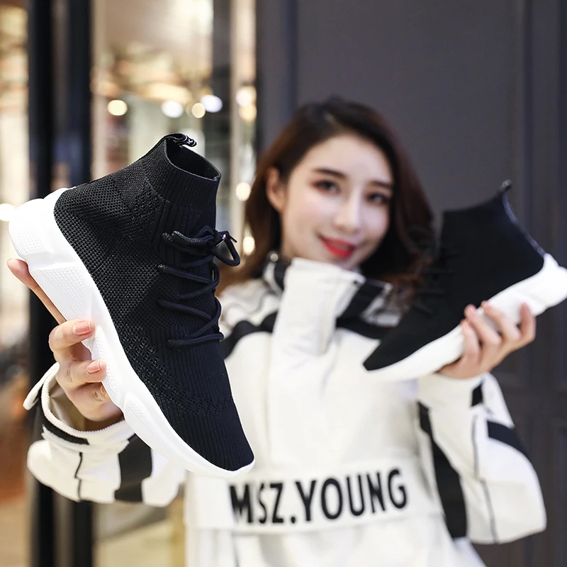 2021 New Women Sneakers Breathable Stretch Knitting Socks Shoes Platform Elastic Tenis Feminino Casual Mujer Black White
2021 New Women Sneakers Breathable Stretch Knitting Socks Shoes Platform Elastic Tenis Feminino Casual Mujer Black White