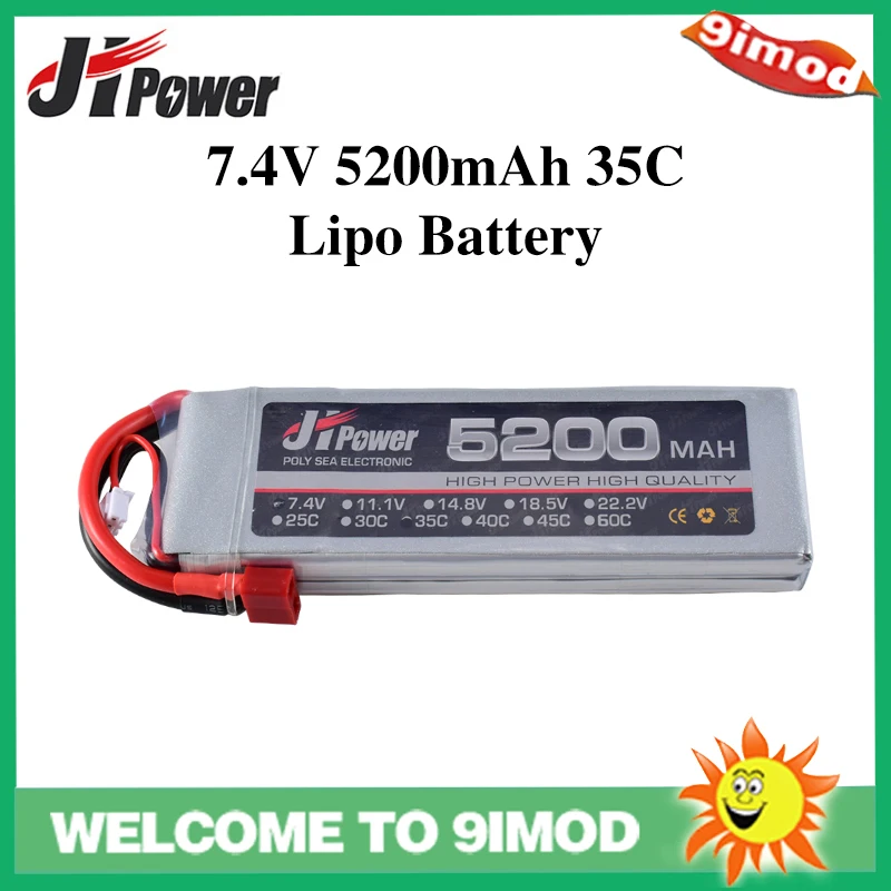 Хорошее качество JHPower 7,4 V 5200mAh 2S 35C Оригинальная Аккумуляторная батарея Lipo с Т-образным разъемом для радиоуправляемых моделей дронов
Хорошее качество JHPower 7,4 V 5200mAh 2S 35C Оригинальная Аккумуляторная батарея Lipo с Т-образным разъемом для радиоуправляемых моделей дронов