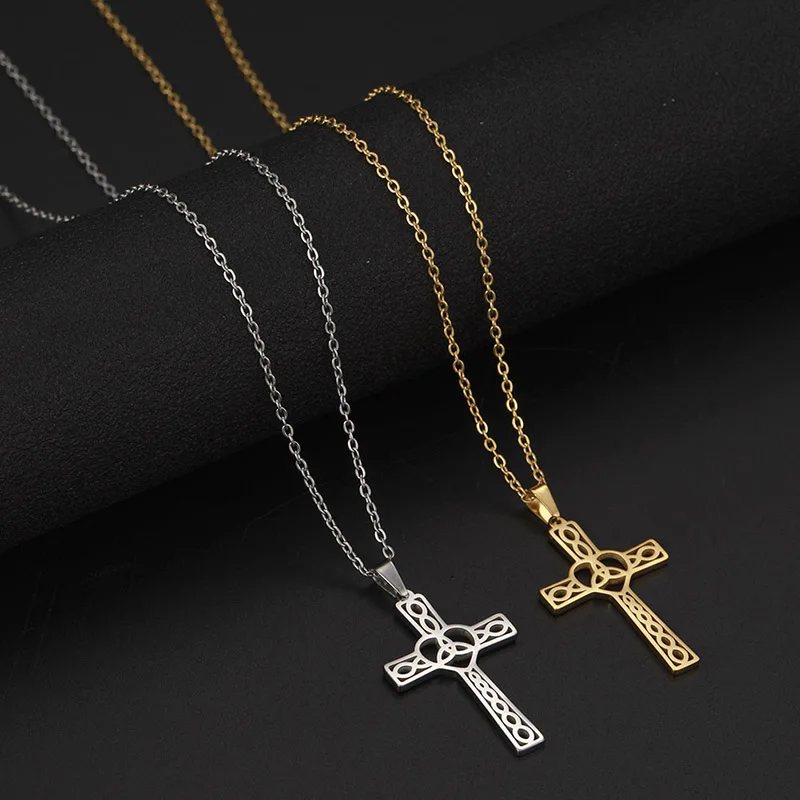 Женское Ожерелье с крестом Sipuris Celtics винтажная подвеска-крест из нержавеющей