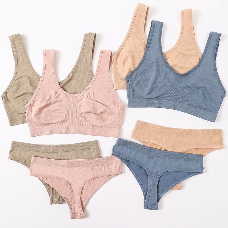 Women Bra Set Seamless Bra Tanks Top Sexy G-string Thong Panties Brassiere Female Underwear Comfort Bra Suit Sexy Lingerie
Women Bra Set Seamless Bra Tanks Top Sexy G-string Thong Panties Brassiere Female Underwear Comfort Bra Suit Sexy Lingerie