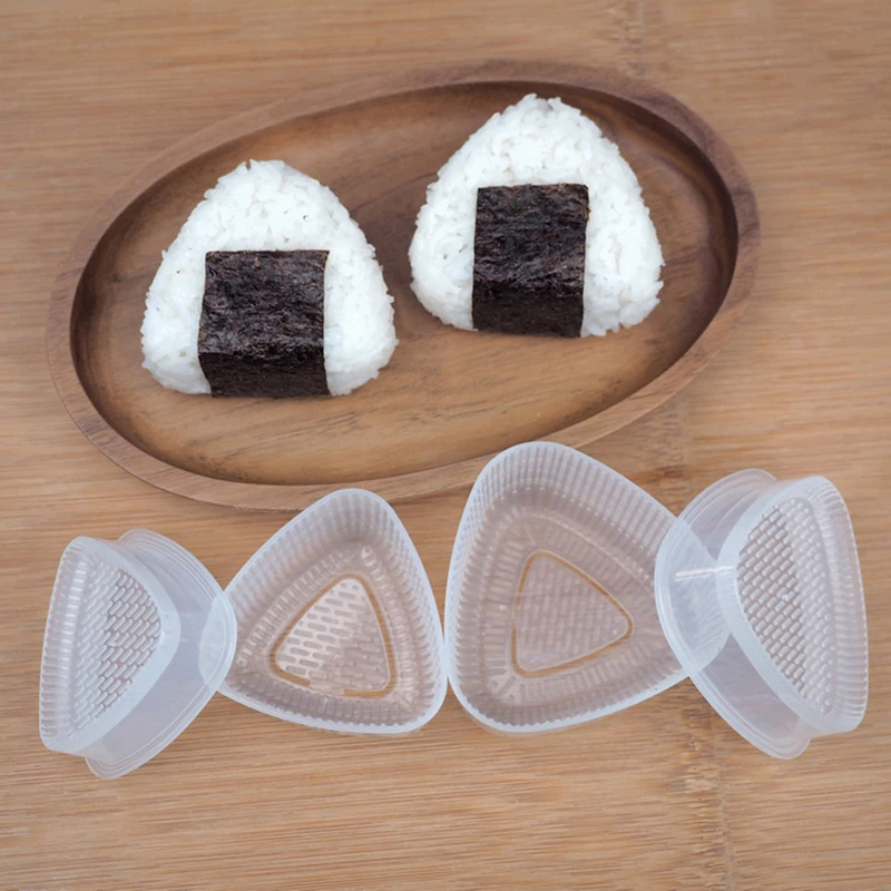 

2 Pair Transparent Practical Kitchen Bento Decorating Sushi Onigiri Mold Food Press Triangular Form Rice Ball Maker Accessories