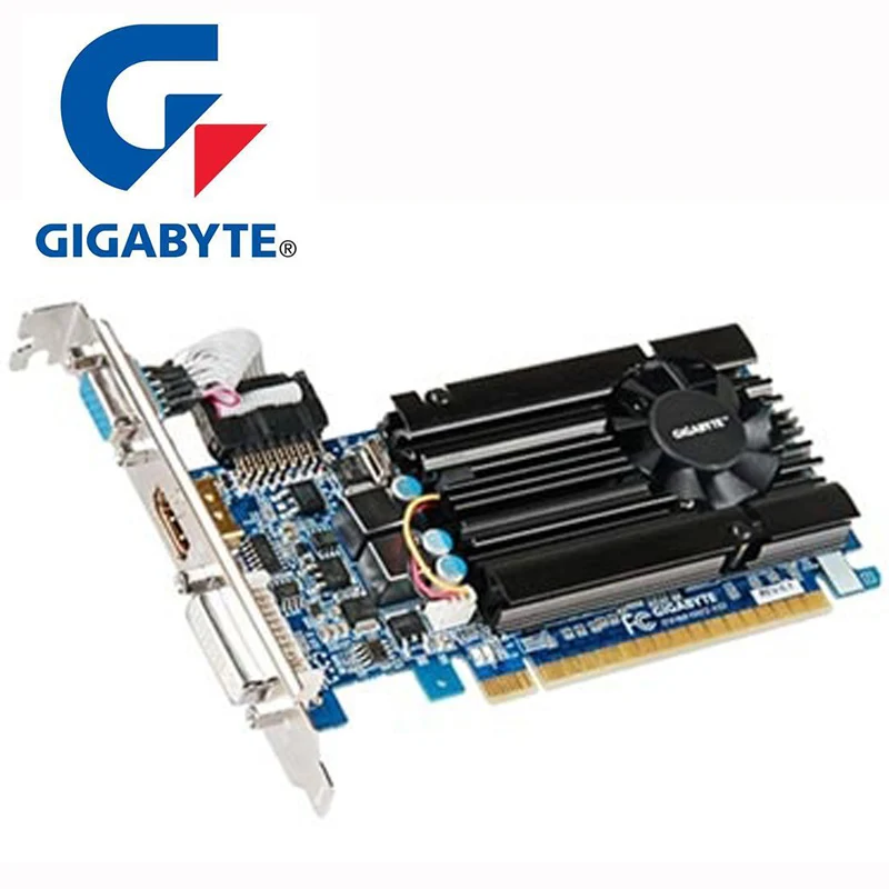 

GIGABYTE GT610 1GB Video Card 64Bit GDDR3 GV-N610D3-1GI Graphics Cards for nVIDIA Geforce GT 610 1GB HDMI Dvi VGA Cards Used