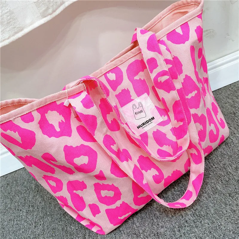 New Women Casual Shoulder Bags Fluorescent Leopard Print Large Capacity Canvas Handbag For Ladies
New Women Casual Shoulder Bags Fluorescent Leopard Print Large Capacity Canvas Handbag For Ladies