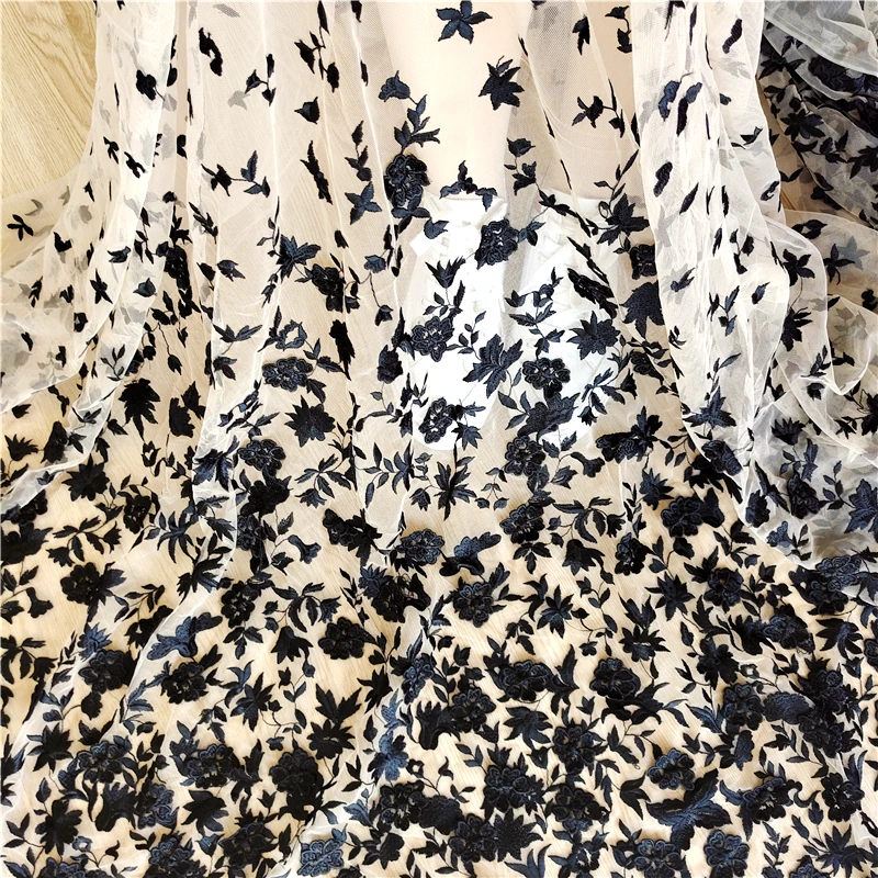 1yard price Soft Mesh Embroidery Fabric Black 3D Flower DIY Handmade Lace Fabric 
1yard price Soft Mesh Embroidery Fabric Black 3D Flower DIY Handmade Lace Fabric