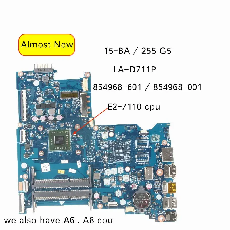 854968-601 854968-001 mainboard For HP 15-BA 255 G5 Laptop pc Motherboard LA-D711P
854968-601 854968-001 mainboard For HP 15-BA 255 G5 Laptop pc Motherboard LA-D711P