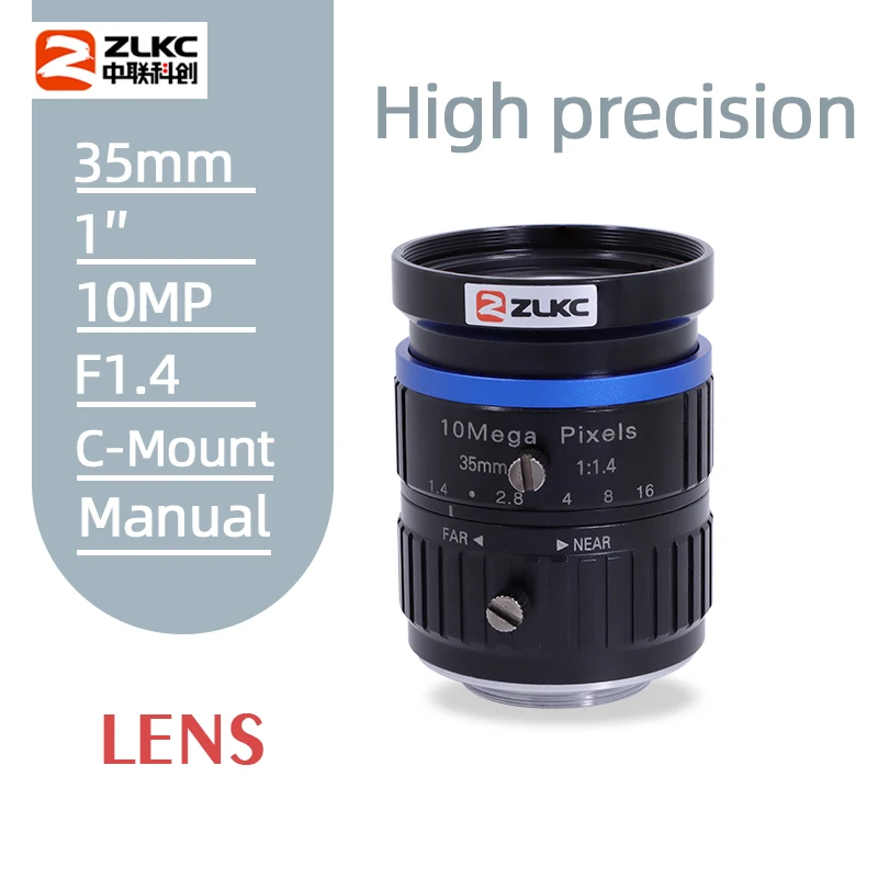 

CCTV lens 35mm 10MP FA lens 1" fixed focal length ITS camera C-mount Lens distortion manual Iris Machine Vision Lenses MegaPixel
