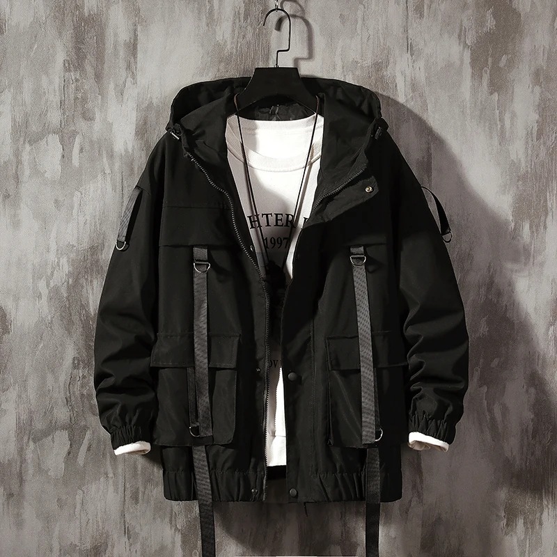 Men Jacket Streetwear Fashions Clothing Hip Hop Bomber Jacket 2021 Harajuku Ribbons Pockets Windbreaker Korean Style
Men Jacket Streetwear Fashions Clothing Hip Hop Bomber Jacket 2021 Harajuku Ribbons Pockets Windbreaker Korean Style