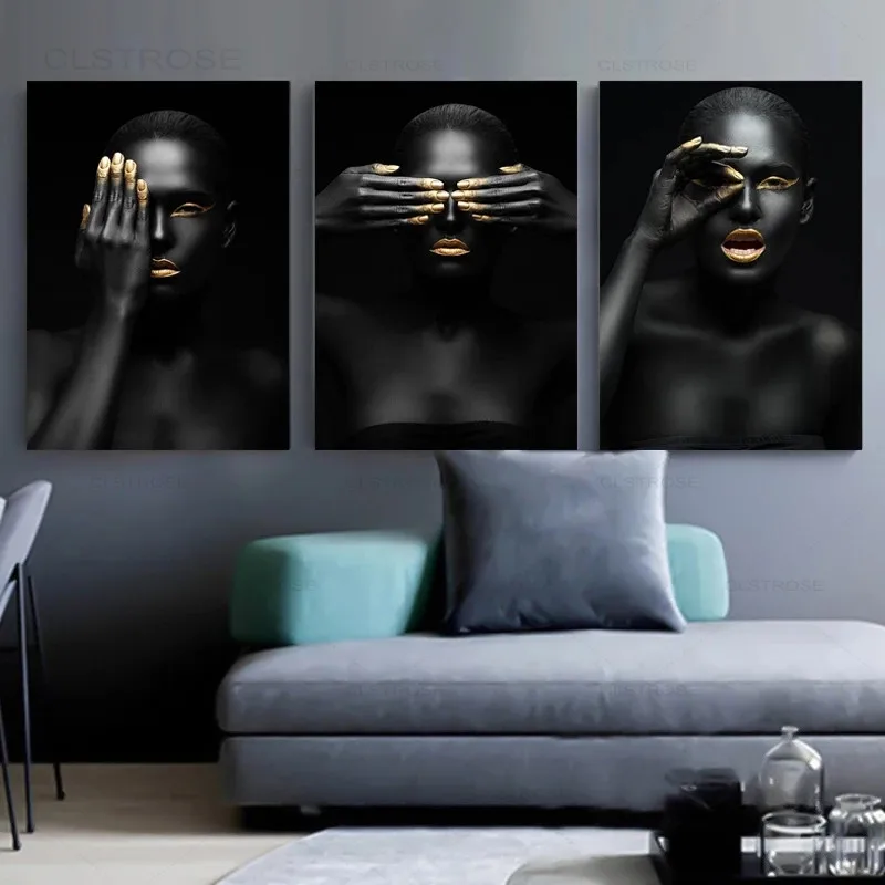 Black Gold African Art Woman Canvas Painting Nordic Style Posters and Prints Scandinavian Wall Pictues for Bedroom Home Decor
Black Gold African Art Woman Canvas Painting Nordic Style Posters and Prints Scandinavian Wall Pictues for Bedroom Home Decor