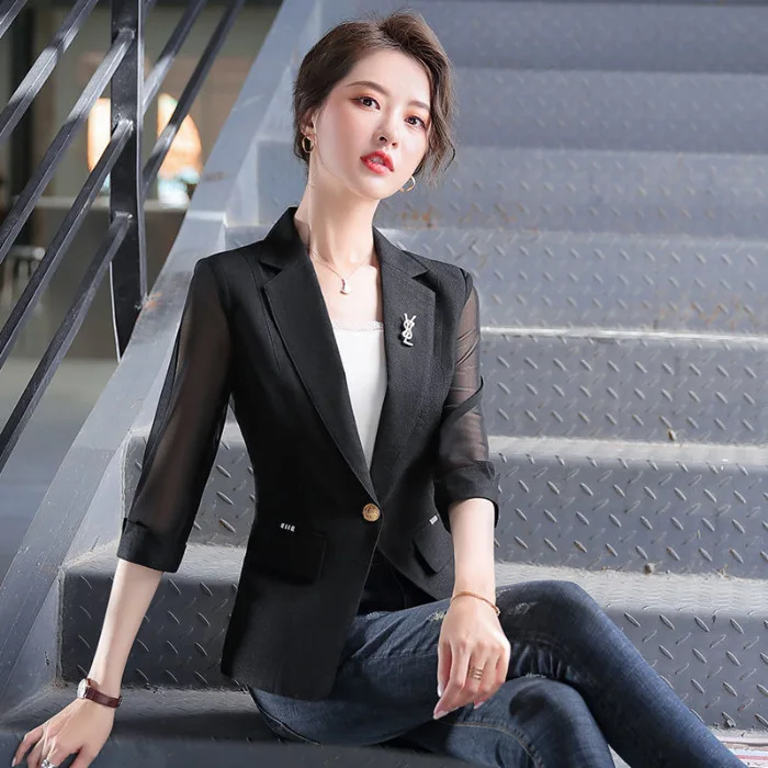 Small Suit Jacket For Women Summer New Fashion Temperament Leisure Slim Coat Three Quarter Sleeve Trend Sun-Protective Clothing
Small Suit Jacket For Women Summer New Fashion Temperament Leisure Slim Coat Three Quarter Sleeve Trend Sun-Protective Clothing