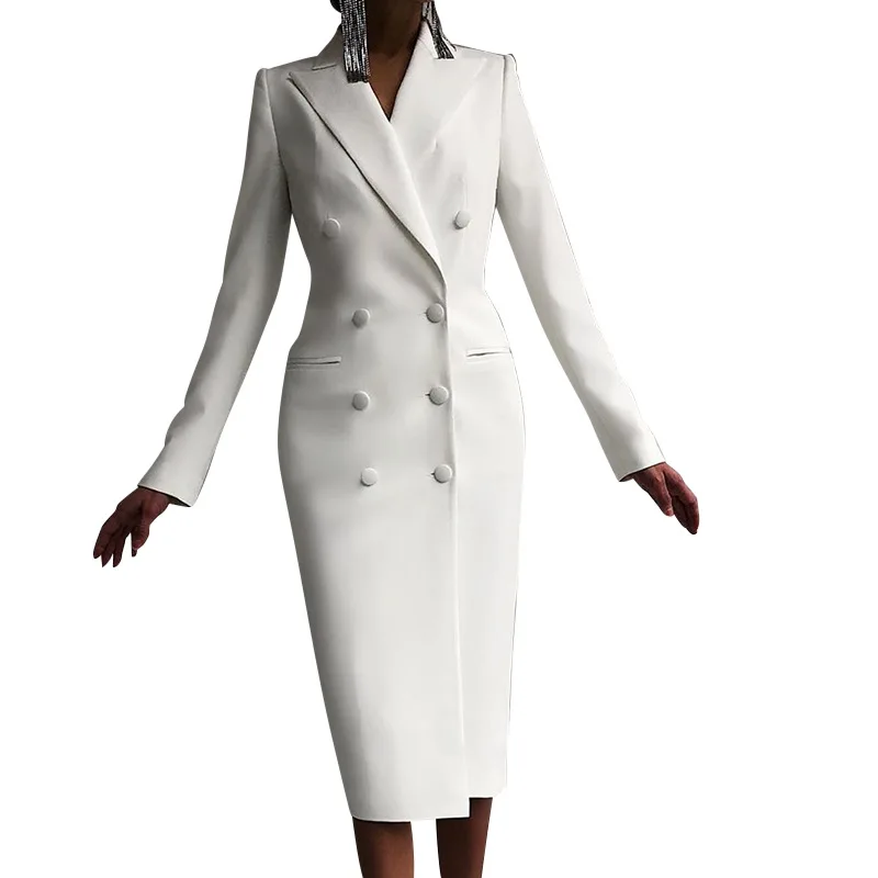 WEPBEL Dress Women's Casual Solid Color Double Breasted Slim Dress Spring Autumn Long Sleeve High Waist Turn-down Collar Dress
WEPBEL Dress Women's Casual Solid Color Double Breasted Slim Dress Spring Autumn Long Sleeve High Waist Turn-down Collar Dress