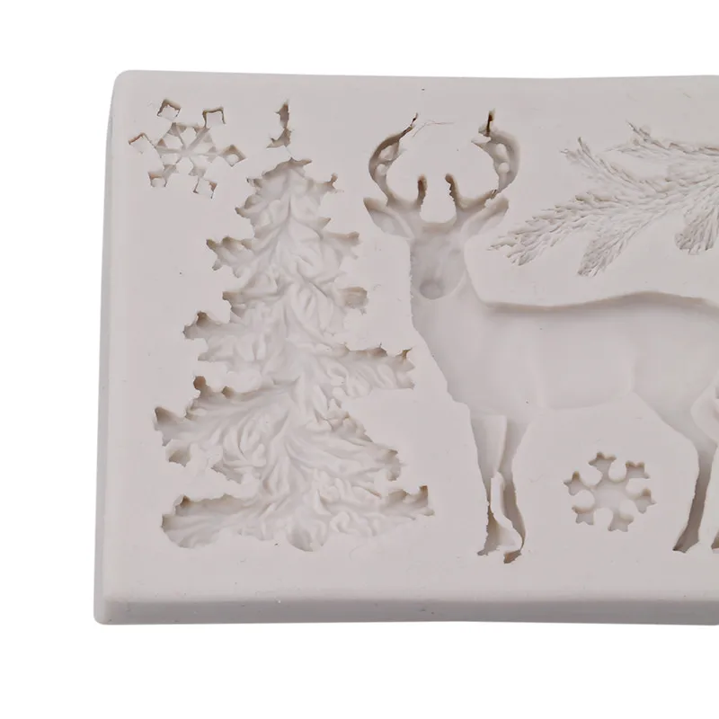 

Silicone Cake Mold Reindeer Snowflake Tree Form Cake Decorating Tools Kitchen Baking Accessories DIY Cake Pastry Fondant Mould