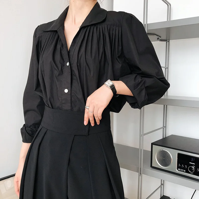 Spring New French Style Chic Shirts for Women Turn Down Collar Long Sleeve Puff Sleeve Women Blouse Office Ladies White Shirts
Spring New French Style Chic Shirts for Women Turn Down Collar Long Sleeve Puff Sleeve Women Blouse Office Ladies White Shirts