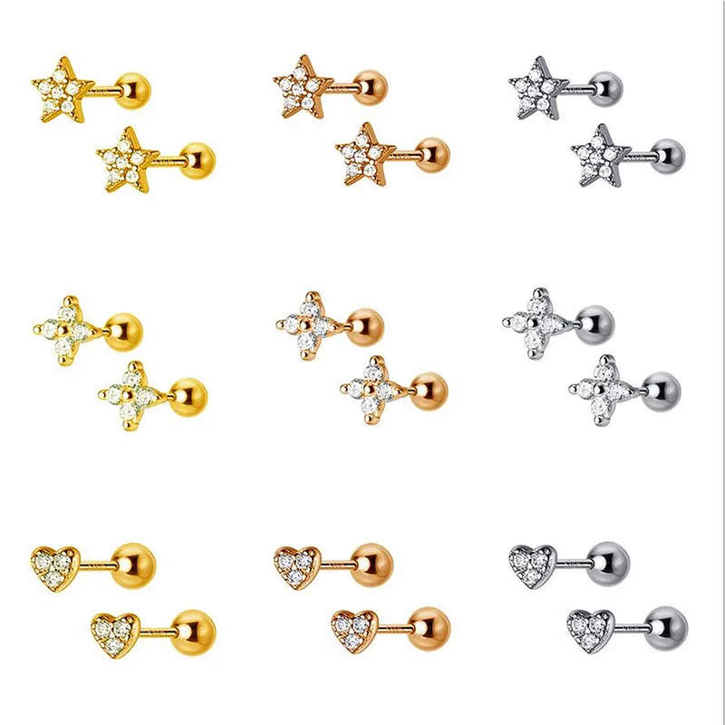 INZATT Real 925 Sterling Silver Zircon Heart Star Moon Thread Beads 14K Gold Stud Earrings For Fashion Women Cute Fine Jewelry
INZATT Real 925 Sterling Silver Zircon Heart Star Moon Thread Beads 14K Gold Stud Earrings For Fashion Women Cute Fine Jewelry