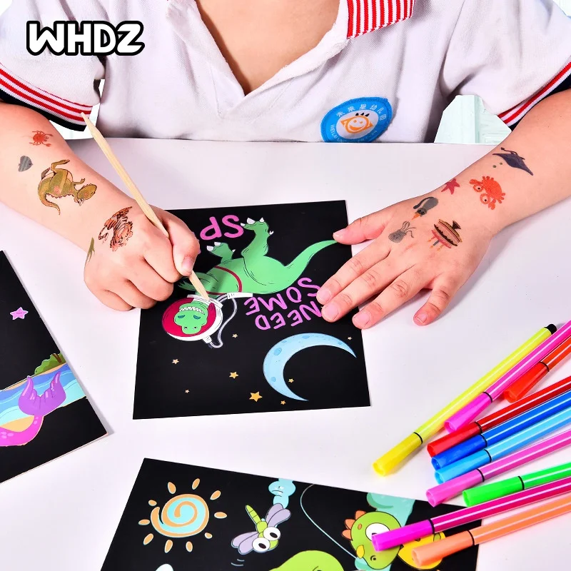 9Pcs Creative DIY Magic Colorful Drawing Paper Kit Cartoon Dinosaur Unicorn Drawing Board Educational Toys Kids Scratch Painting
9Pcs Creative DIY Magic Colorful Drawing Paper Kit Cartoon Dinosaur Unicorn Drawing Board Educational Toys Kids Scratch Painting