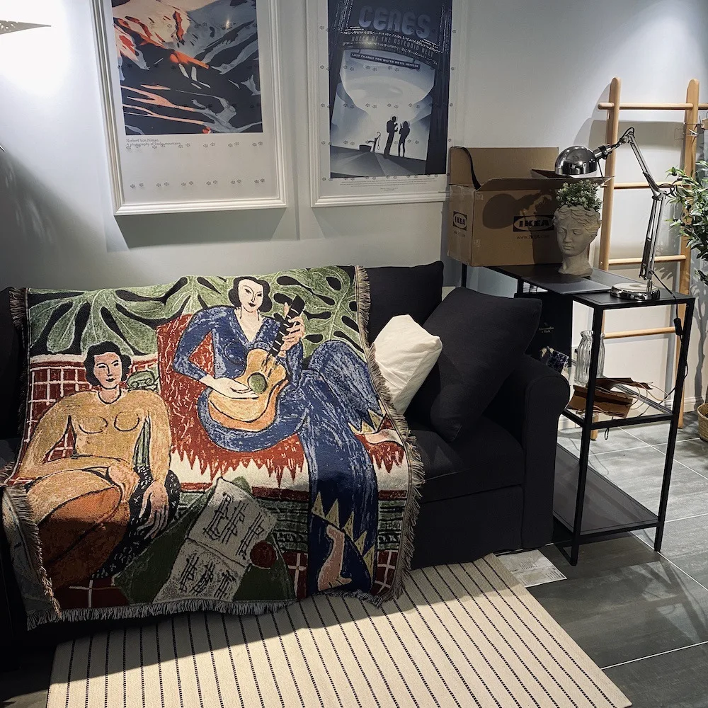 Casual Blankets Carpet Decoration Guitar woman Matisse Carpet Sofa Leisure Carpet Single Tapestry Sofa Blanket Throw Blankets
Casual Blankets Carpet Decoration Guitar woman Matisse Carpet Sofa Leisure Carpet Single Tapestry Sofa Blanket Throw Blankets
