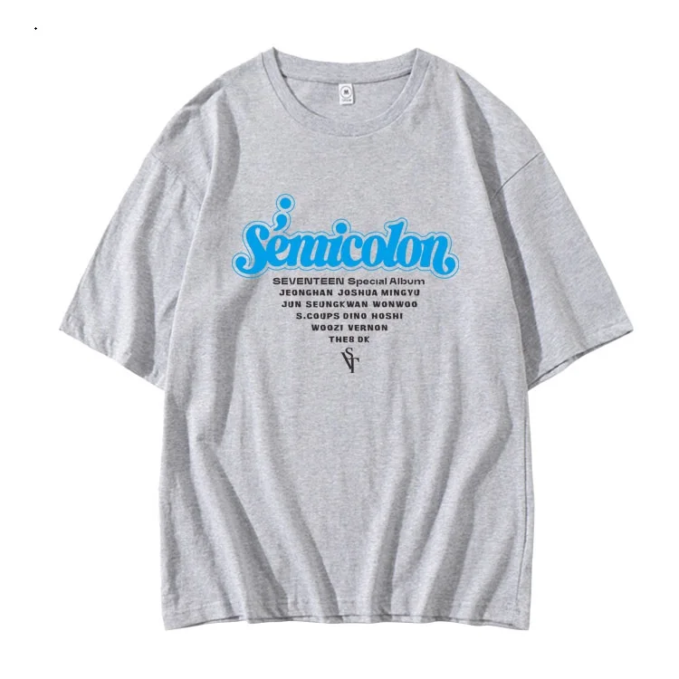 Новое поступление футболка с надписью kpop seventeen Semicolon альбом одинаковые названия