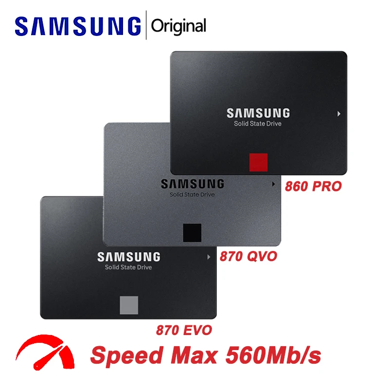 

SAMSUNG SSD 500GB 870 EVO QVO 250G Internal Solid State Disk 1T 2T 4T HDD Hard Drive 860 PRO SATA 3 2.5 for Laptop HDD Computer