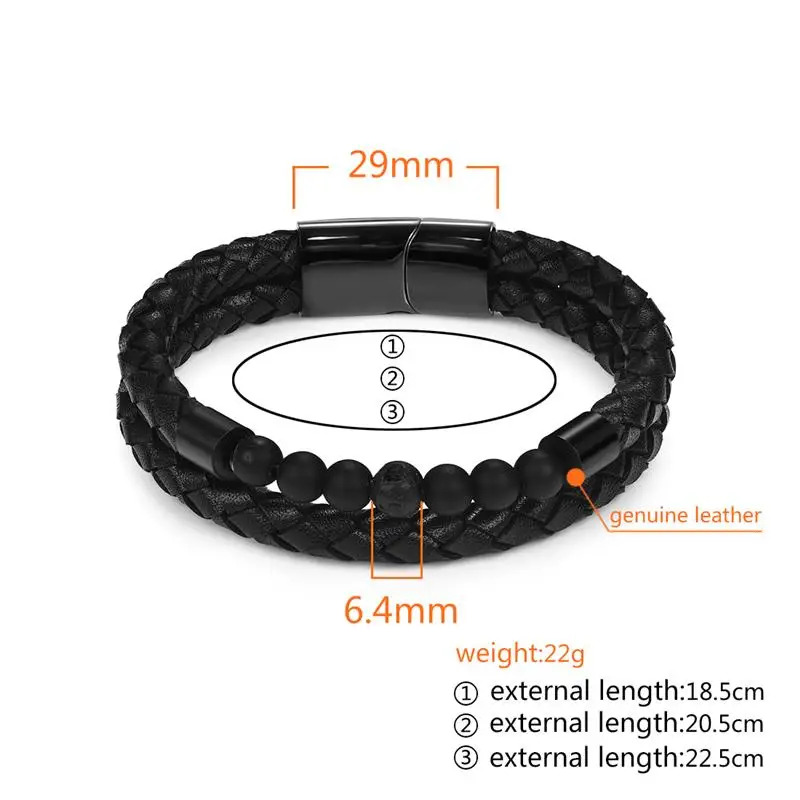 Jiayiqi Men Bracelet Natural Stone Beads Doublelayer Genuine Leather Bracelet Stainless Steel Magnetic Clasp Bangle Male Jewelry
Jiayiqi Men Bracelet Natural Stone Beads Doublelayer Genuine Leather Bracelet Stainless Steel Magnetic Clasp Bangle Male Jewelry
