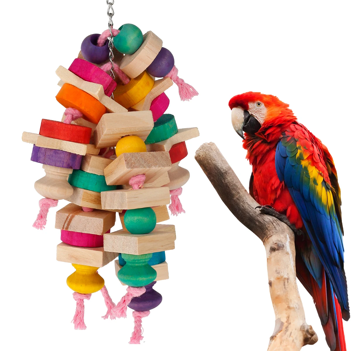 Bird Parrot Toy, Large Parrot Toy Natural Wooden Blocks Bird Chewing Toy Parrot Cage Bite Toy Suits for Macaws Parrots
Bird Parrot Toy, Large Parrot Toy Natural Wooden Blocks Bird Chewing Toy Parrot Cage Bite Toy Suits for Macaws Parrots
