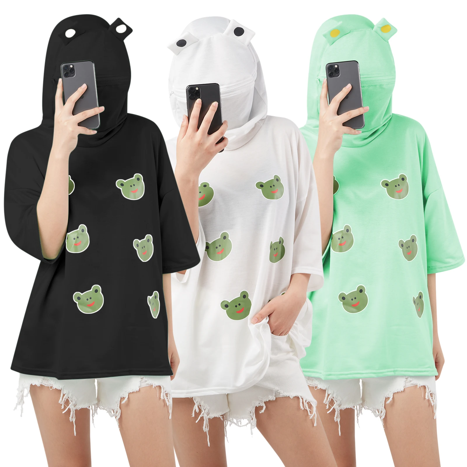 Goocheer Novelty Girl Frog Hooded T-Shirt Cute Half Sleeve Loose Fit Spring Summer Sweatshirt Tee Women Fashion Top
Goocheer Novelty Girl Frog Hooded T-Shirt Cute Half Sleeve Loose Fit Spring Summer Sweatshirt Tee Women Fashion Top