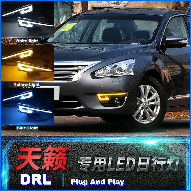For Nissan Teana 2013-2015 2pcs Three Functions LED Daytime Running Lights Waterproof fog lamp New High Quality
For Nissan Teana 2013-2015 2pcs Three Functions LED Daytime Running Lights Waterproof fog lamp New High Quality
