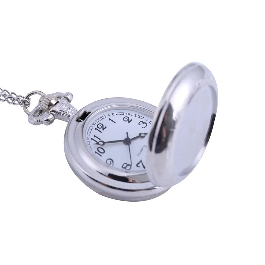 Карманные часы из нержавеющей стали для пары карманные с серебристым пазом