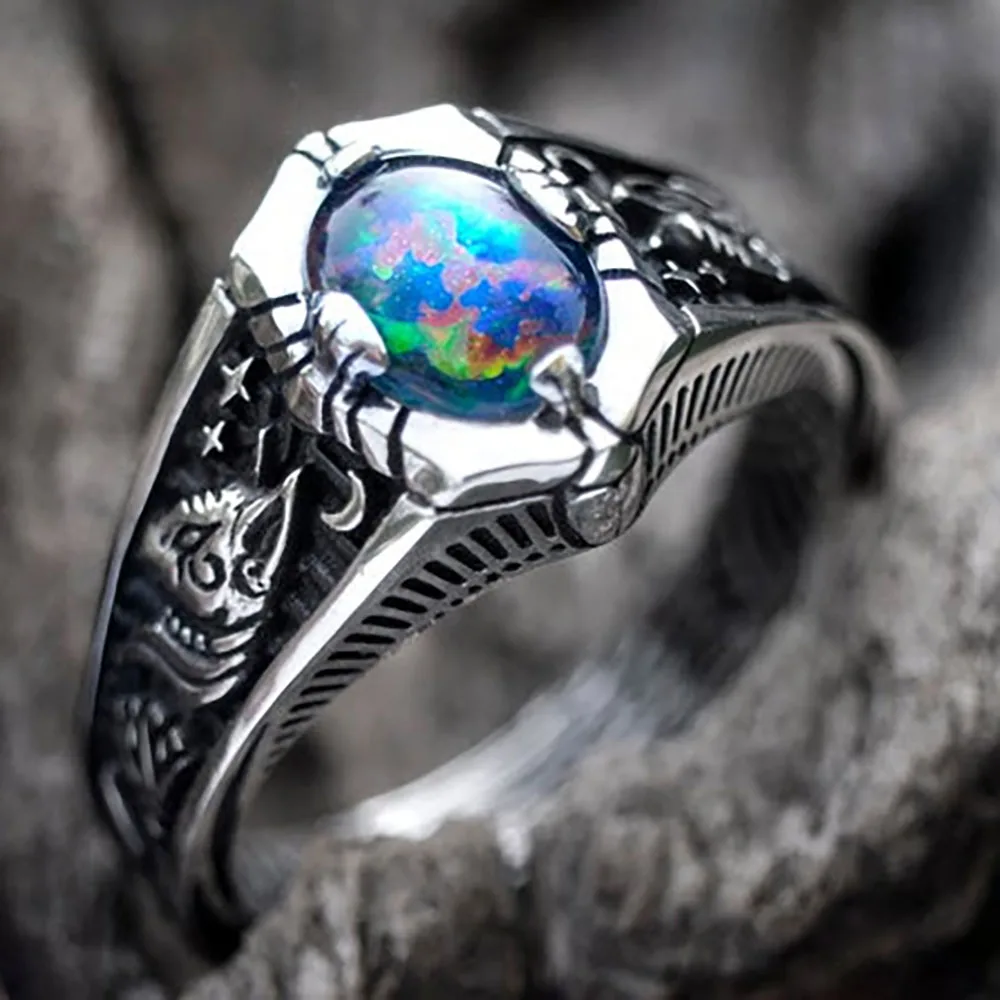 Coconal Opal Vintage Carved Star Pattern Unisex Ring Rock Bar Nightclub Special For Man Women Trendy Goth Finger Ring
Coconal Opal Vintage Carved Star Pattern Unisex Ring Rock Bar Nightclub Special For Man Women Trendy Goth Finger Ring