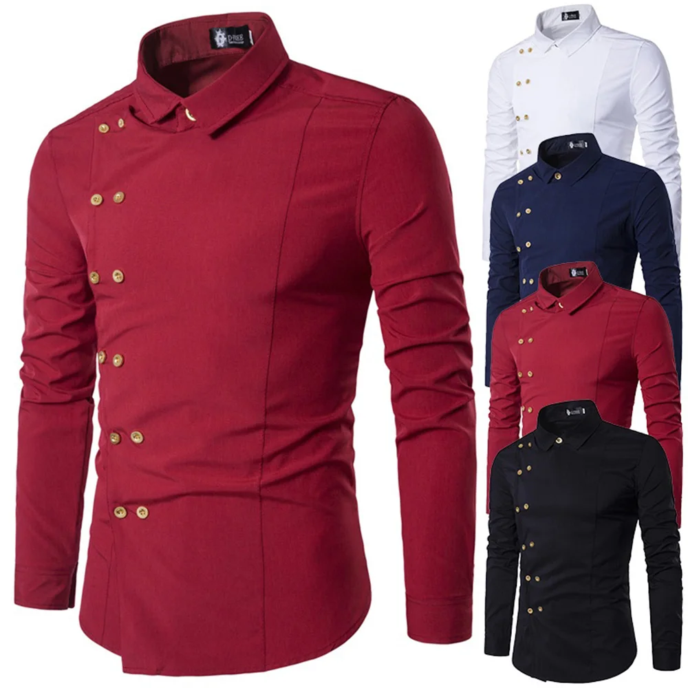 Spring Shirt Men's Personality Oblique Buckle Irregular Double-breasted Zhang Zhuang Men's Slim Shirt
Spring Shirt Men's Personality Oblique Buckle Irregular Double-breasted Zhang Zhuang Men's Slim Shirt
