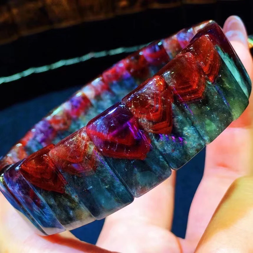 Natural Cacoxenite Auralite 23 Quartz Bracelet Bangle Purple Red Rutilated 18.3x9x6mm Women Clear Beads AAAAAA
Natural Cacoxenite Auralite 23 Quartz Bracelet Bangle Purple Red Rutilated 18.3x9x6mm Women Clear Beads AAAAAA