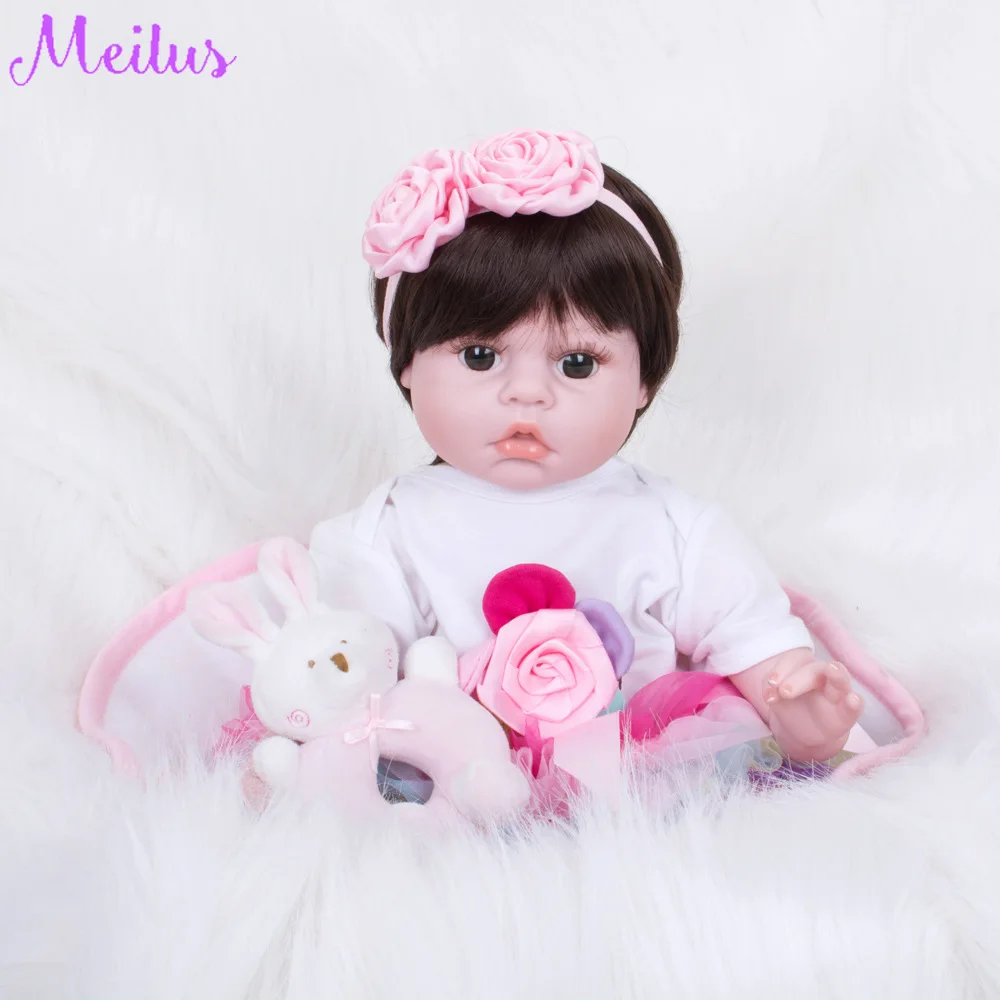 22 "Девочка Кукла реборн ткань тело Reborn Babie с бутылочка соской Bebe живой Bonecas