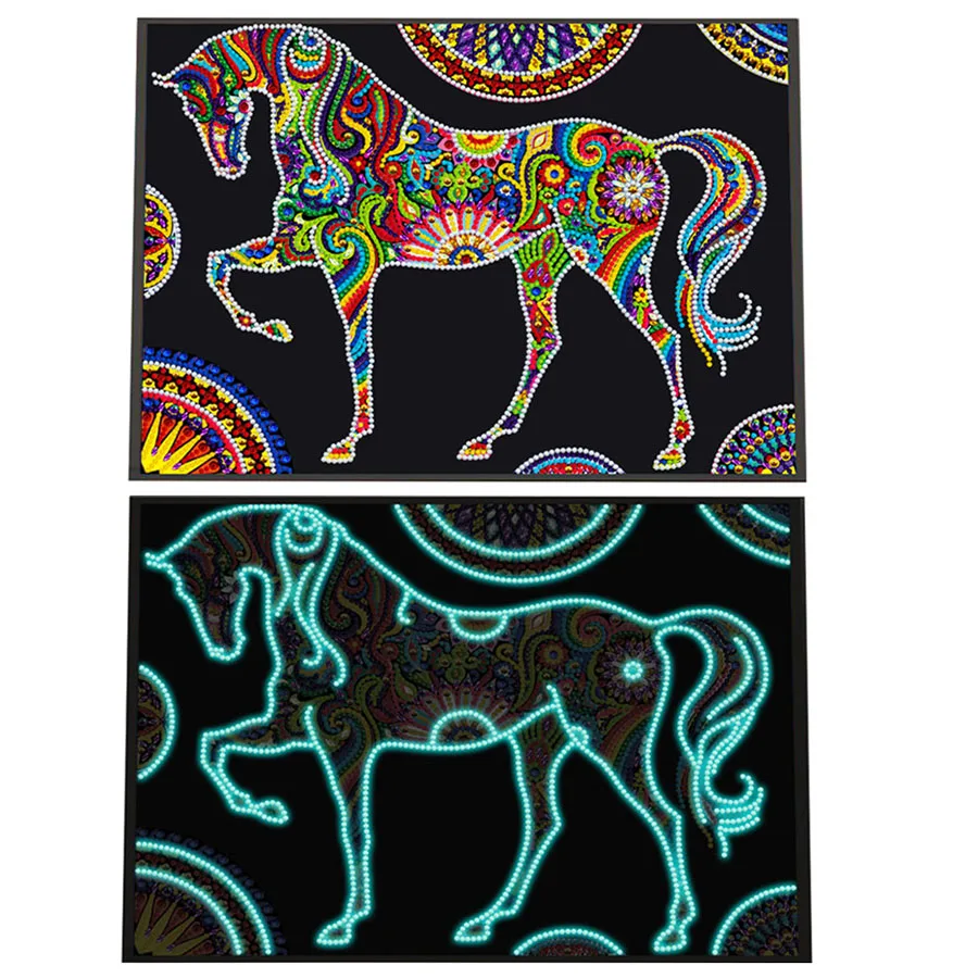 Luminous Shining 5D DIY Special-shaped Diamond Painting Animal Horse Fluorescent Rhinestone Embroidery Craft Decoration
Luminous Shining 5D DIY Special-shaped Diamond Painting Animal Horse Fluorescent Rhinestone Embroidery Craft Decoration