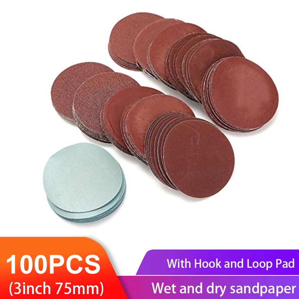100pcs 3" 75mm 80-3000 Grit Sandpaper Round Sanding Discs Hook And Loop Sanding Paper Buffing Sheet Sander Polishing Pad
100pcs 3" 75mm 80-3000 Grit Sandpaper Round Sanding Discs Hook And Loop Sanding Paper Buffing Sheet Sander Polishing Pad
