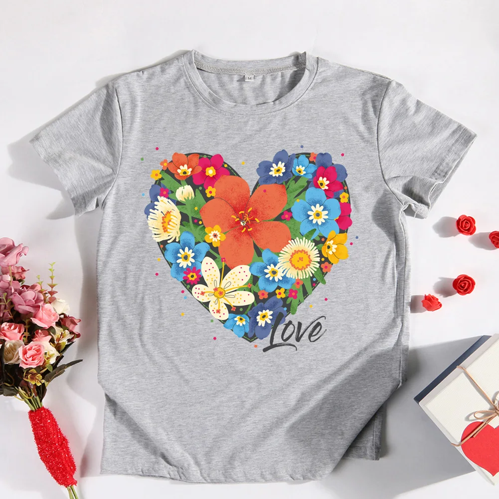 Flower Heart Print T-shirt Be Mine Women Casual Top Tees Valentine Day Love Gift for Girlfriend S-XXXL
Flower Heart Print T-shirt Be Mine Women Casual Top Tees Valentine Day Love Gift for Girlfriend S-XXXL