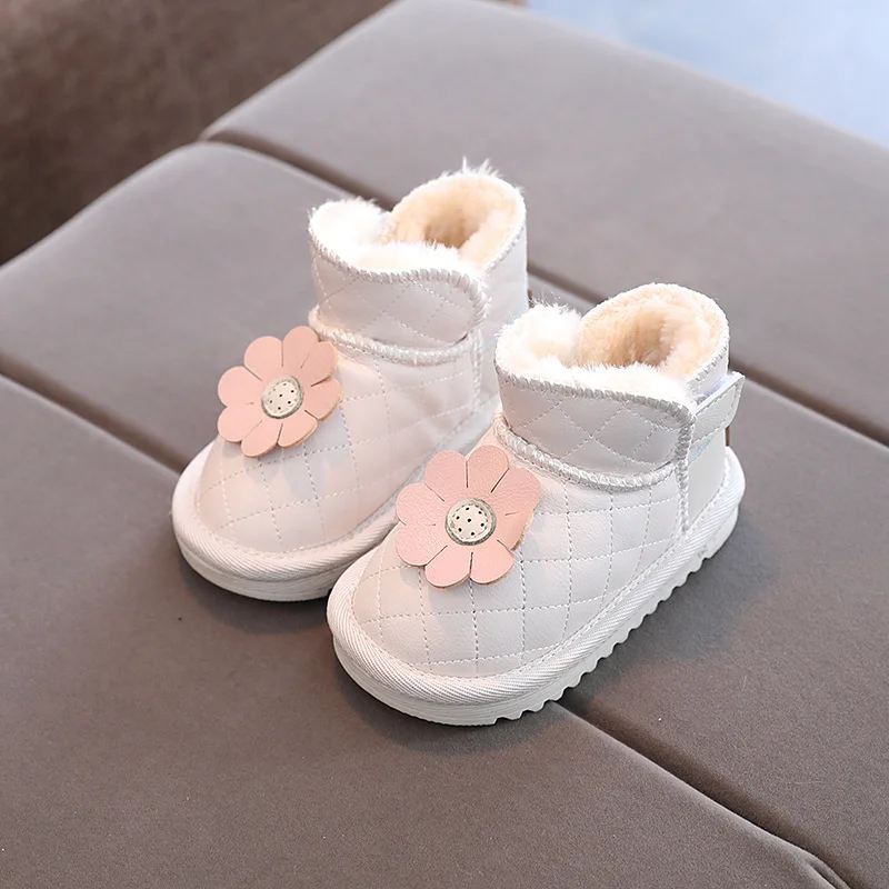 Baby Winter Snow Boots For Girls Toddler Soft Flower Pink Cotton Shoes Little Kids White Rubber Soled Non-slip Warm Plush Boots
Baby Winter Snow Boots For Girls Toddler Soft Flower Pink Cotton Shoes Little Kids White Rubber Soled Non-slip Warm Plush Boots