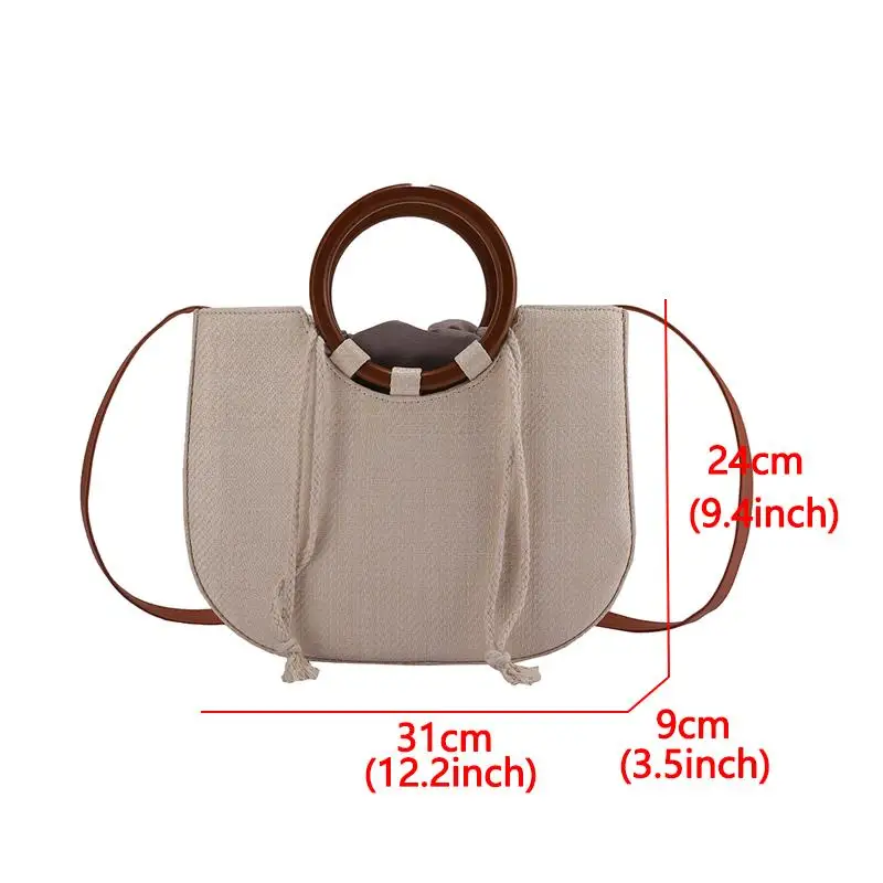 Casual Round Woden Handle Straw Women Handbag Large Capacity Woven Tote Bags for Women Summer Straw Shoulder Bag Women's Bag New
Casual Round Woden Handle Straw Women Handbag Large Capacity Woven Tote Bags for Women Summer Straw Shoulder Bag Women's Bag New