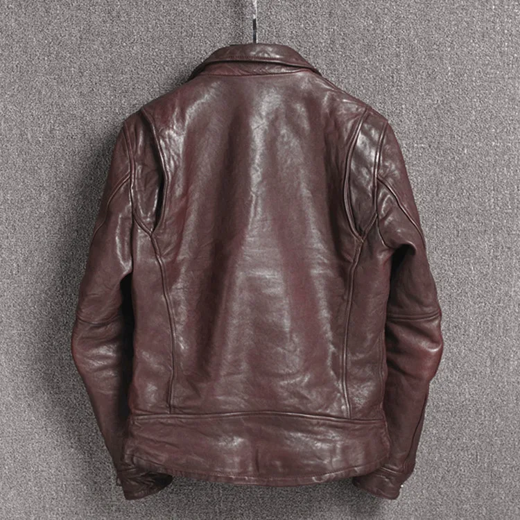 vintage motorcycle Men's leather jacket vegetable tanning sheepskin slim fit biker jacket men japanese Wrinkle leather coat male
vintage motorcycle Men's leather jacket vegetable tanning sheepskin slim fit biker jacket men japanese Wrinkle leather coat male