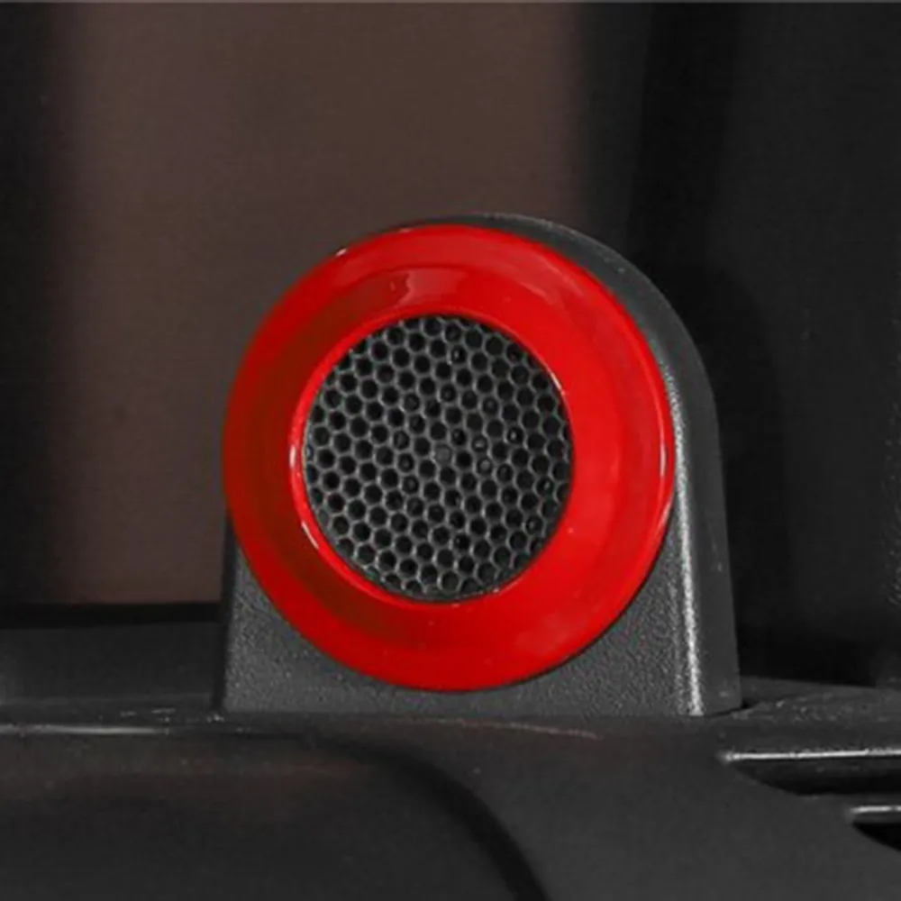 

2 шт. красная крышка для внутренней отделки автомобиля, колонка для колонки, звуковой динамик, крышка для колонки, аксессуары для Jeep Wrangler Jk ...