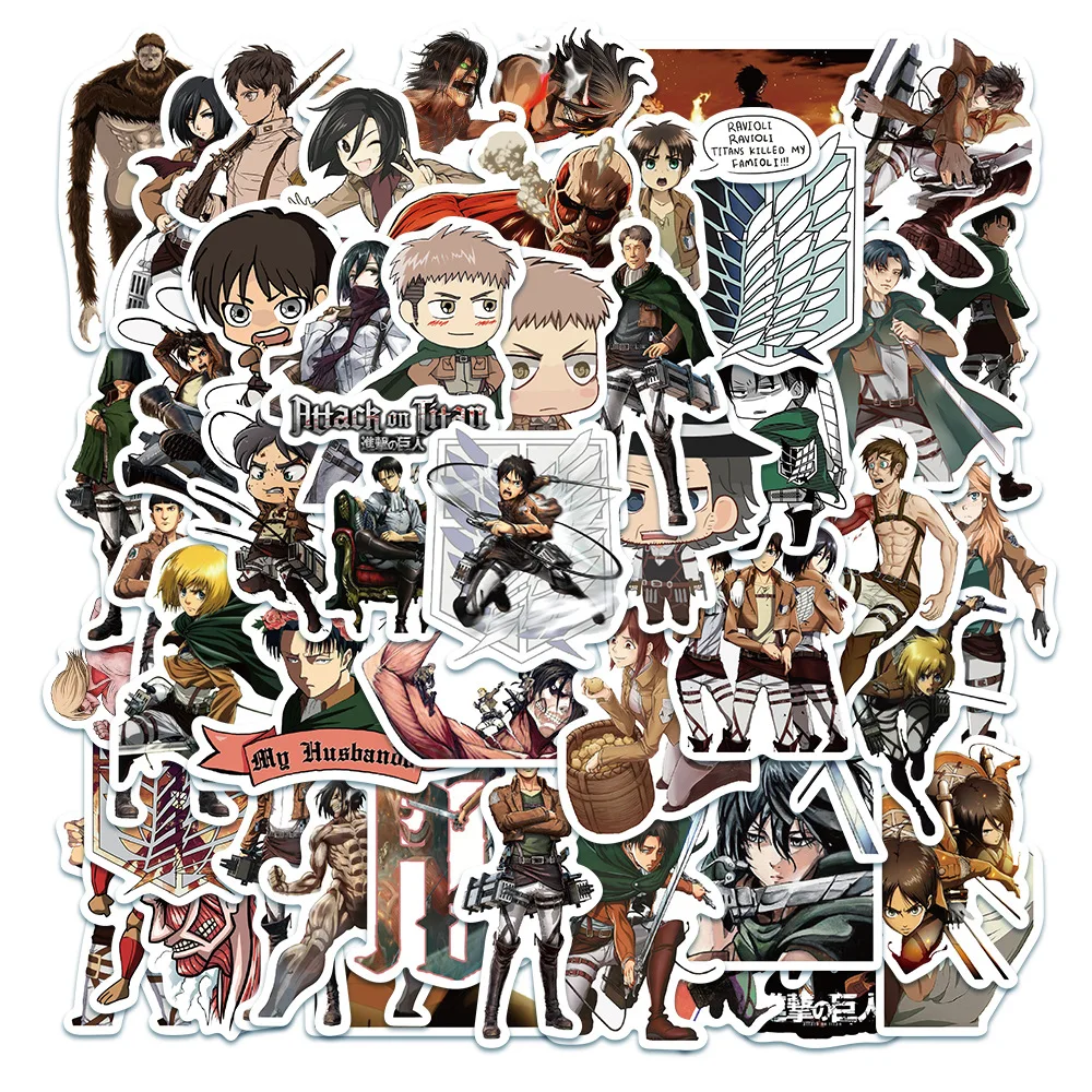 50Pcs Cartoon Attack On Titan Anime Stickers Bicycle Notebook Helmet Luggage Waterproof Graffiti Decals Child Toy Christmas Gift
50Pcs Cartoon Attack On Titan Anime Stickers Bicycle Notebook Helmet Luggage Waterproof Graffiti Decals Child Toy Christmas Gift