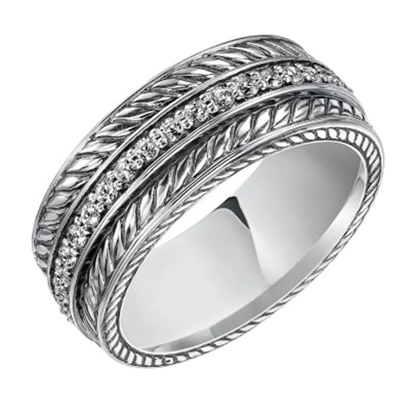 Huitan New Trendy Herringbone Design Women Wedding Ring Silver Color Simple Delicate Wedding Female Ring Micro Paved CZ Stone 
Huitan New Trendy Herringbone Design Women Wedding Ring Silver Color Simple Delicate Wedding Female Ring Micro Paved CZ Stone