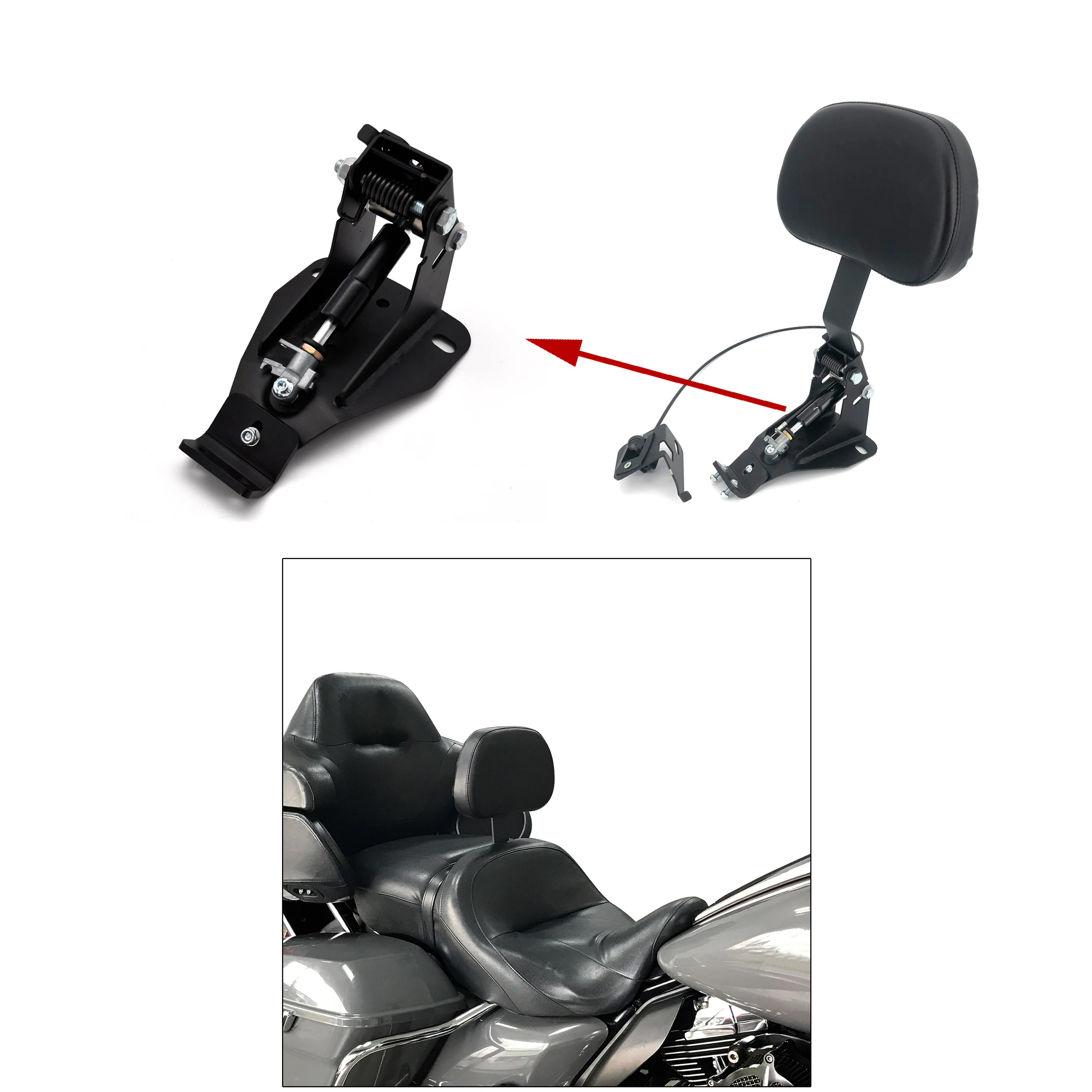 

Motorcycle Sissy Bar Backrest Install The Base Bracket For Harley-Davidson CVO Street Glide Road Glide Freewheeler Road King