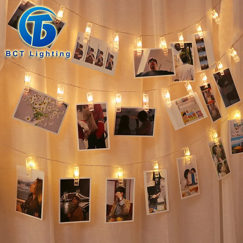 

2m/5m/10m Photo Clip String Lights Led Usb Outdoor Battery Operated Garland With Clothespins For Home Decoration Lamp