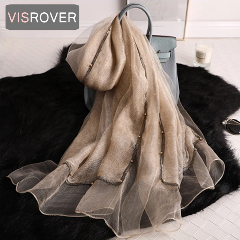 VISROVER new summer women silk scarf with pearls fashion Woman lurex hijab Beach cover-ups wraps bandana silk scarves wholesales
VISROVER new summer women silk scarf with pearls fashion Woman lurex hijab Beach cover-ups wraps bandana silk scarves wholesales